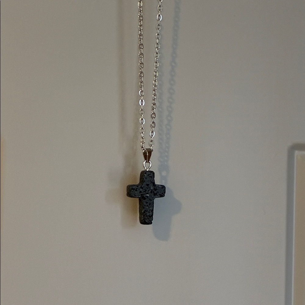Black Cross Pendant Necklace